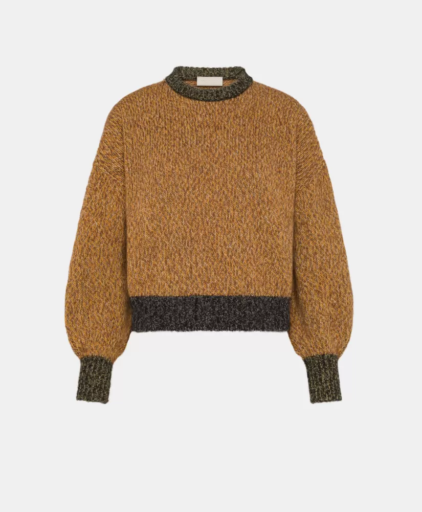 MAGLIA HEBI MOULINE COLOR BLOCK-MULTICOLORE ARANCIONE-Momoni Best